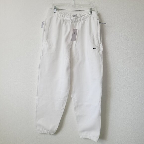 Nike Sportswear Solo Swoosh Heavyweight Sweatpants DX1364-100 Size L White - Picture 1 of 6